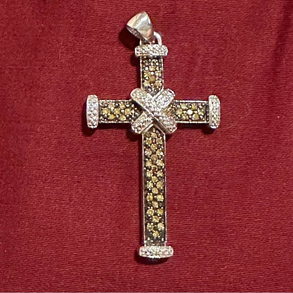 Yellow Diamond Cross Pendant